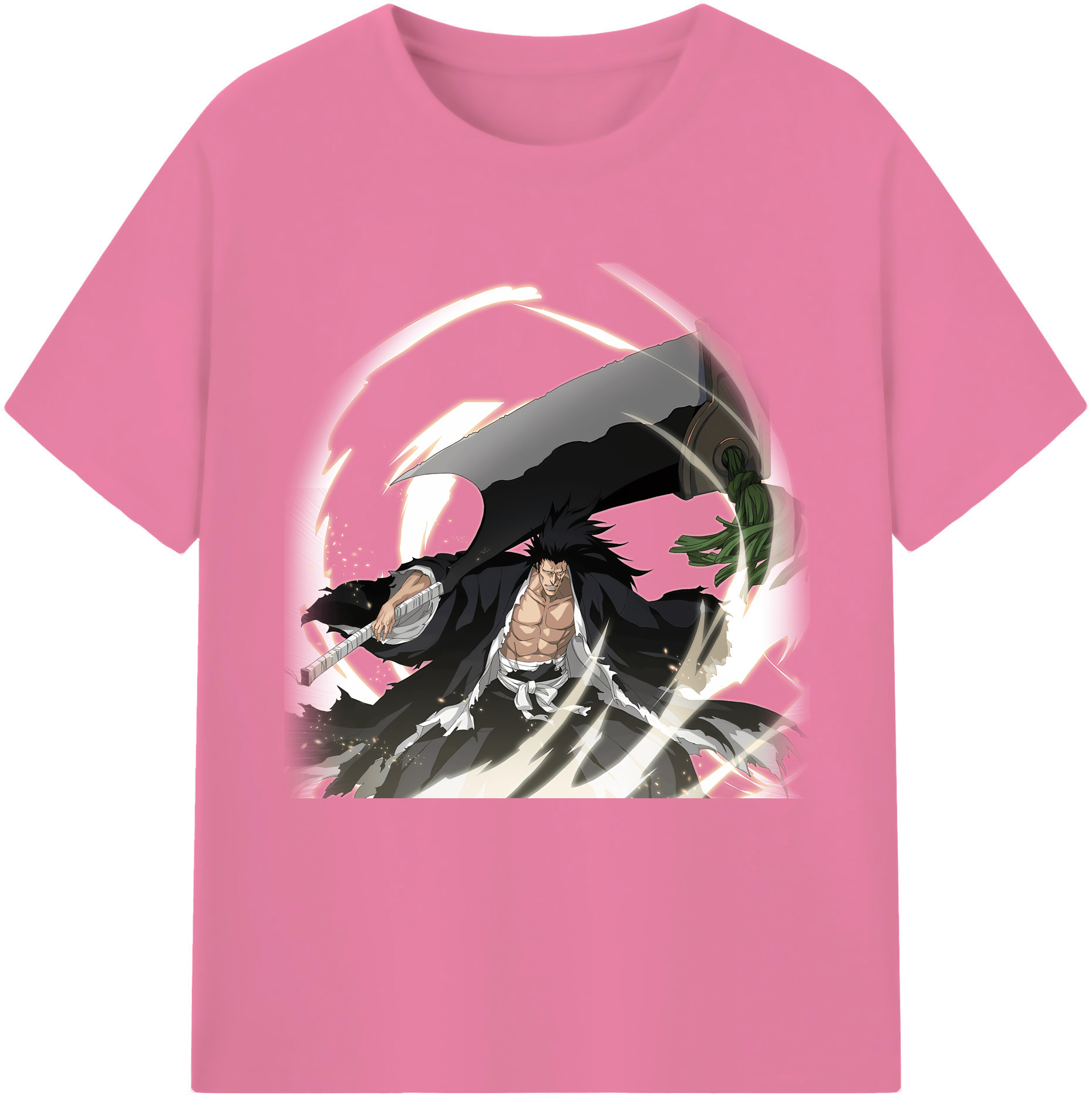 （画像用） ブリーチ ざらき けんぱち BLEACH Zaraki Kenpachi 綿100％半袖Tシャツ（フロントプリント）